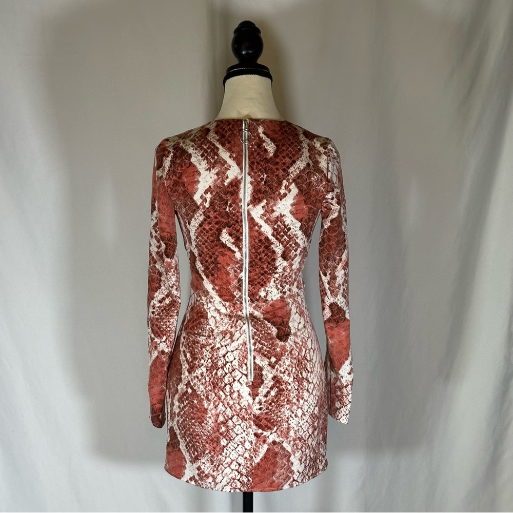 NBD X Naven • Rachel Mini Dress Size XXS Red Snake Party Event Date Night Plunge - Picture 6 of 14